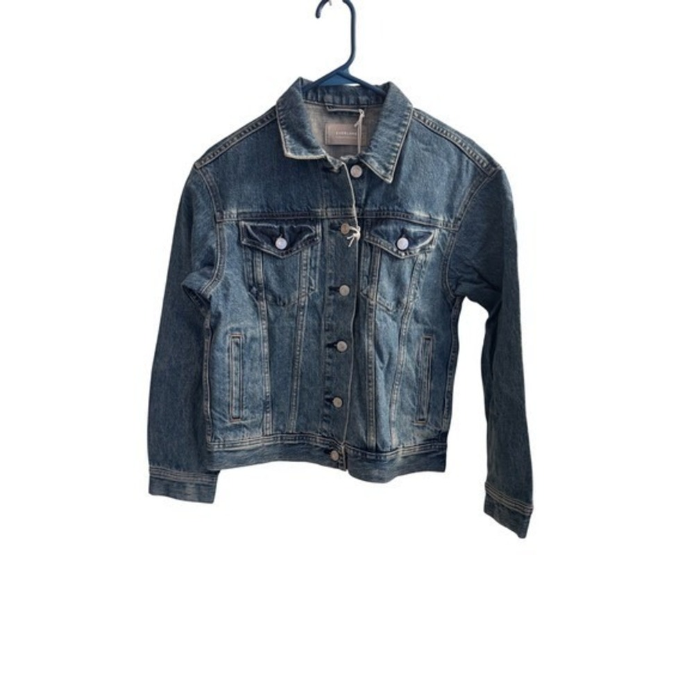 Everlane Denim Jacket NWT Women's XS Blue Classic Wash Trucker Cotton Button Up
